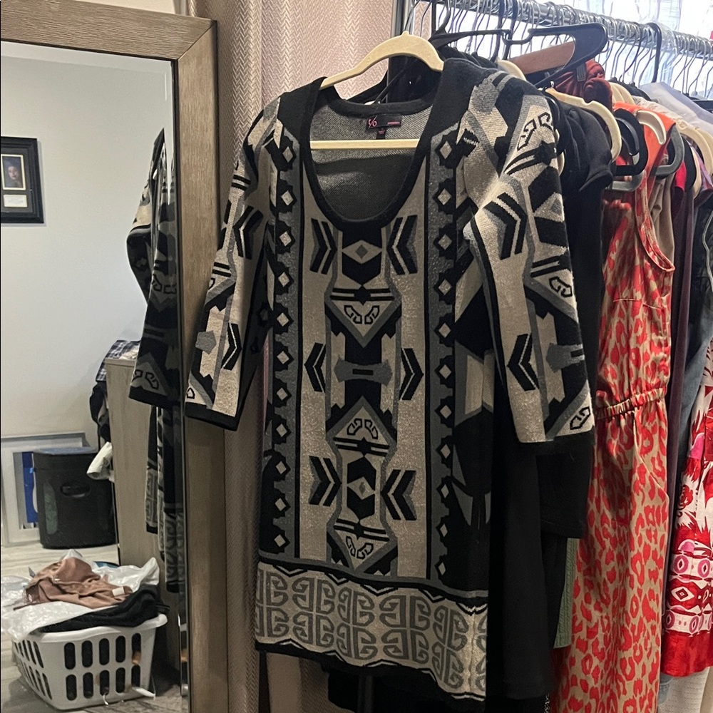 Geometric Black and Gray Dress